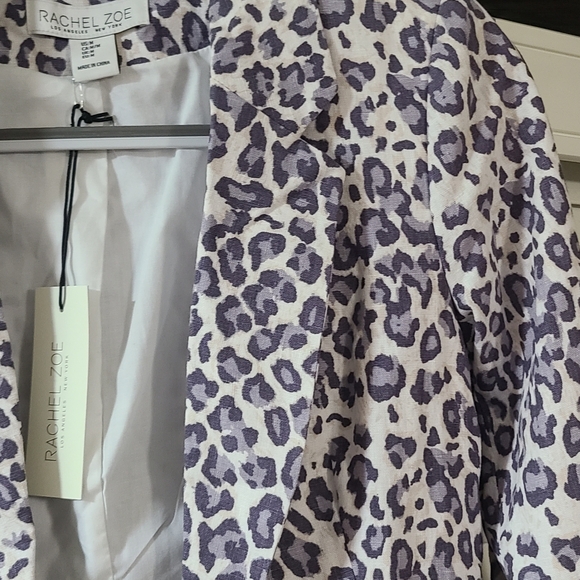 Rachel Zoe open-front blazer in a cream and lavender leopard print *NWT* - Picture 9 of 14
